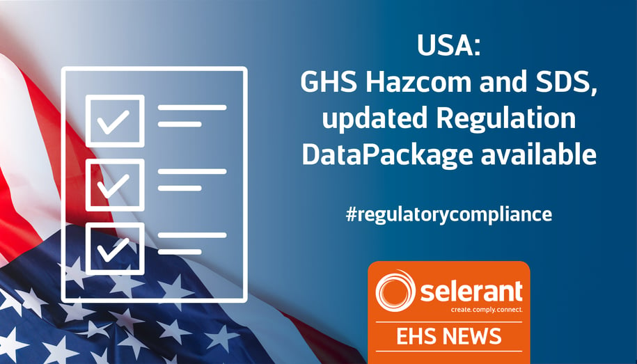 USA: GHS Hazcom and SDS, updated Regulation DataPackage available