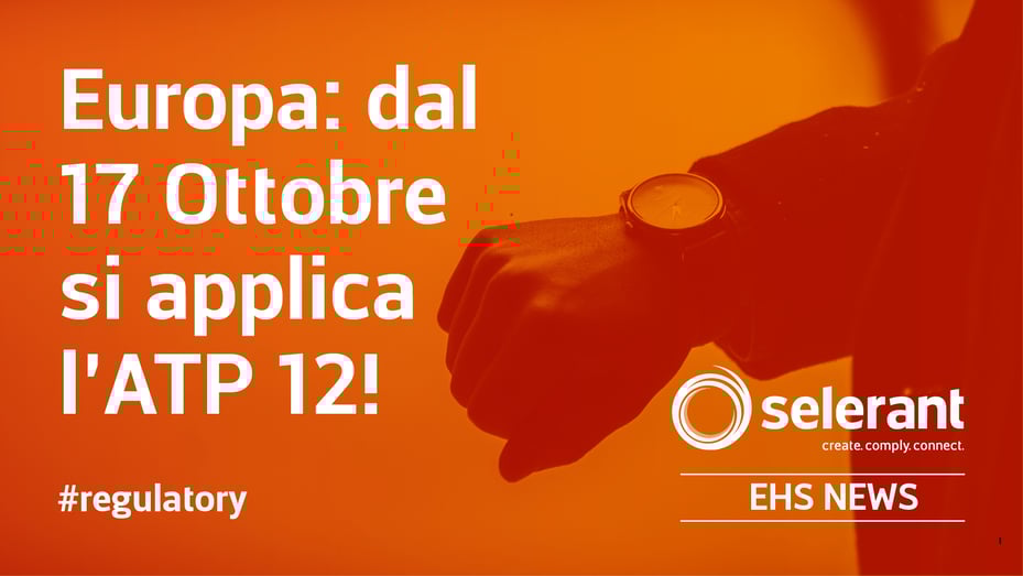 Europa: dal 17 Ottobre si applica l’ATP 12!